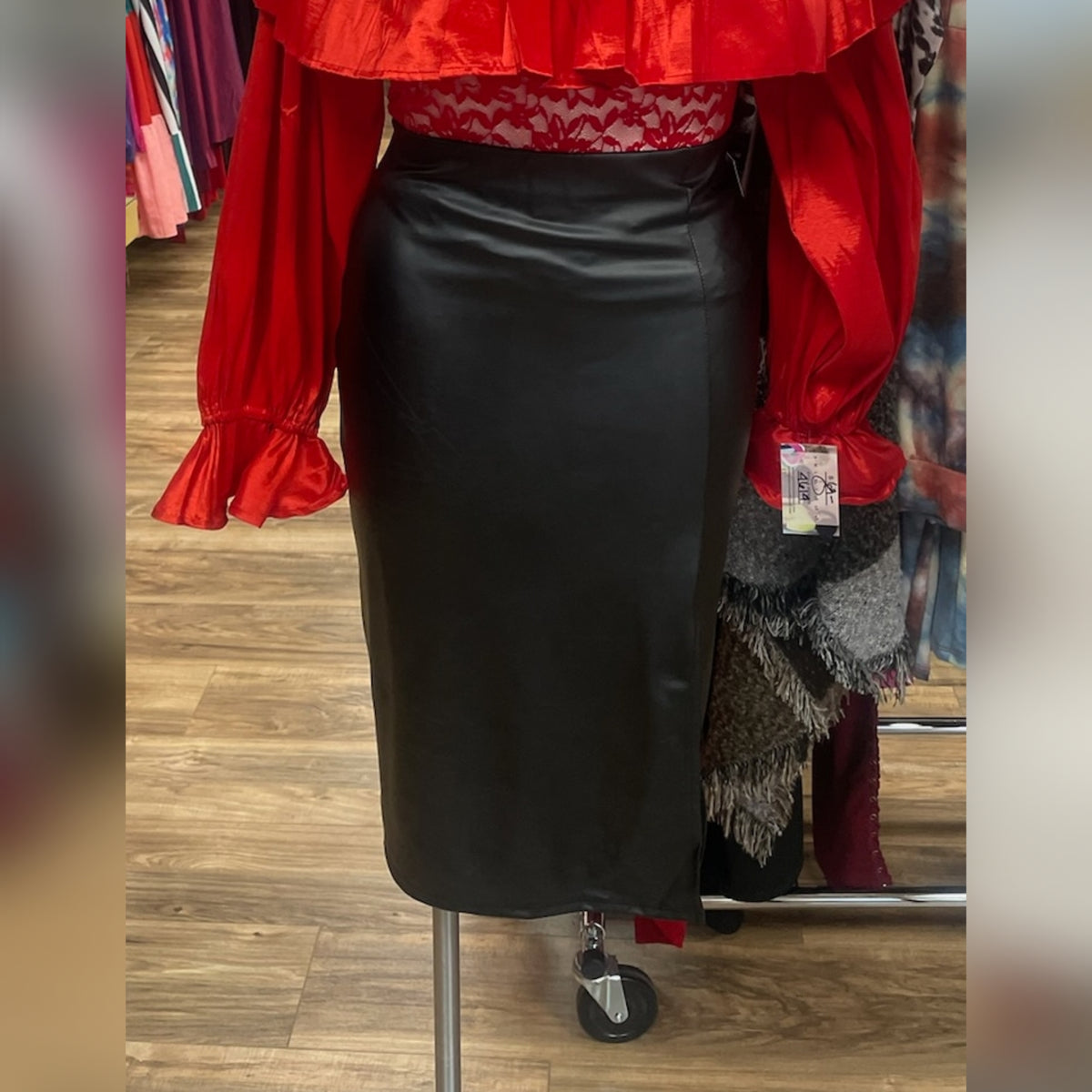 Faux Split High Waist Skirt – Curv Bella