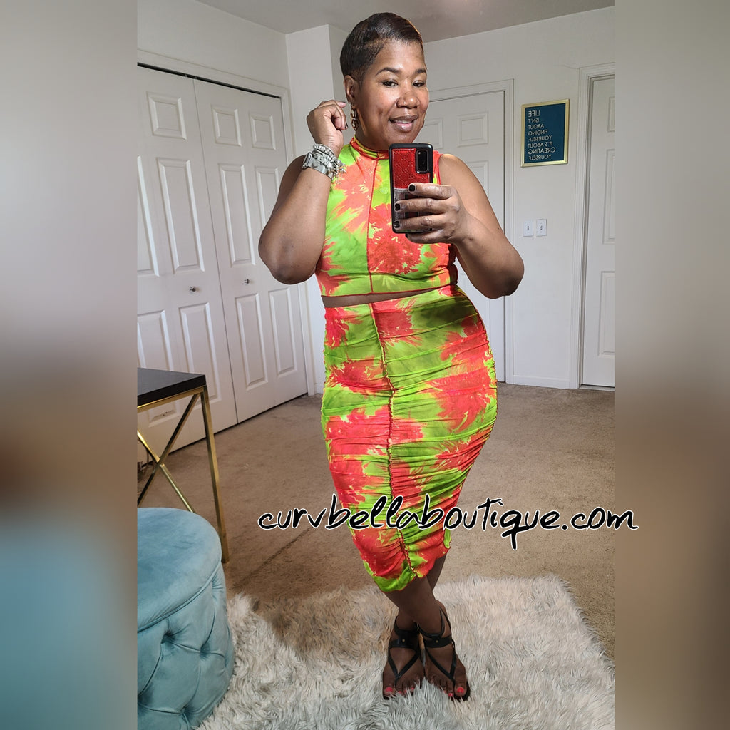 Tropical Sheer Dazzle Midi Set