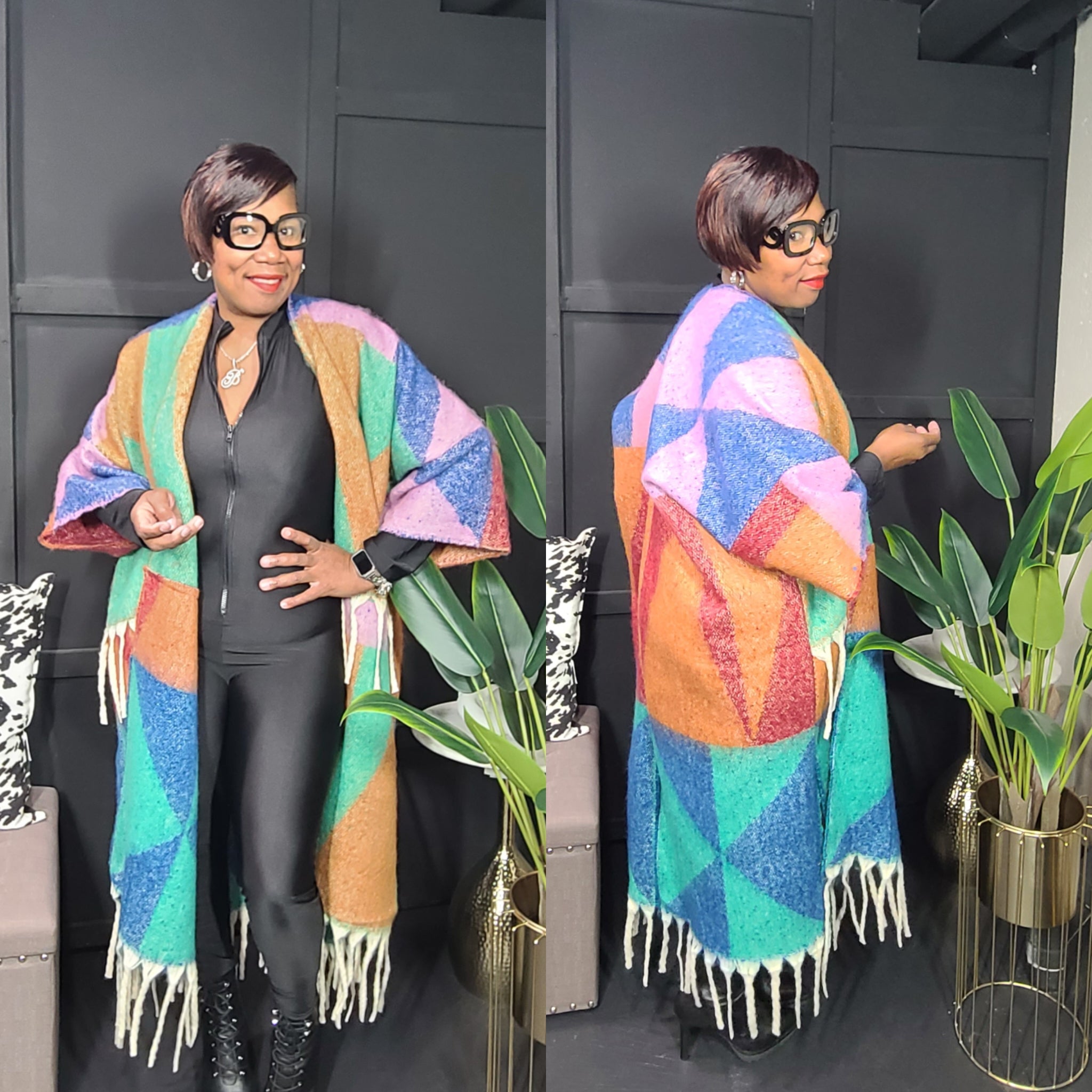 Colorblock Tiffany Kimono