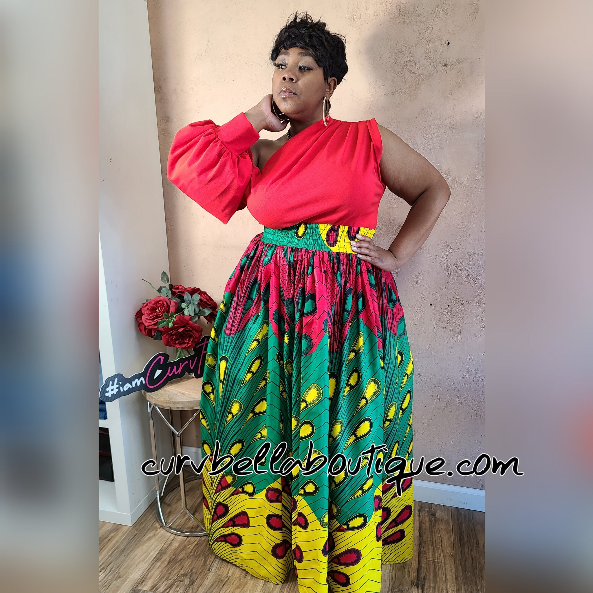 Peacock Maxi Skirt